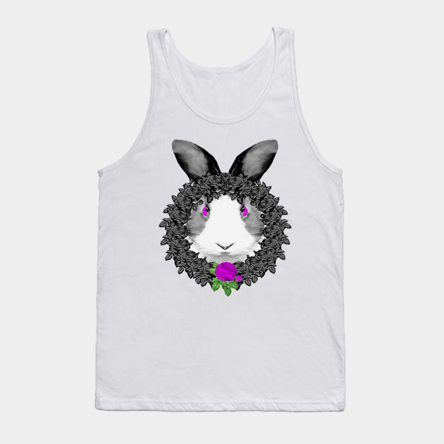 Rabbit Pink Rose Wreath Tank Top by Nuletto